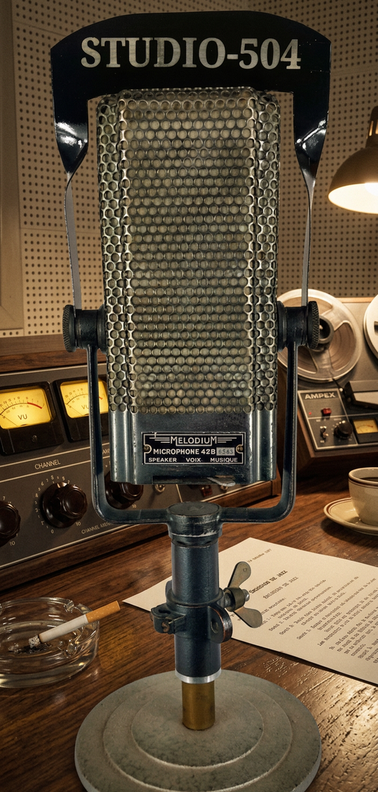 Plaque logo personnalisée pour microphone vintage Melodium 42B